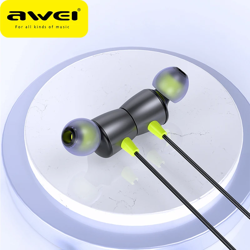 Awei L5 Sports In-ear Earphones With Mic Wired Headset Mini Stereo 3.5mm Earbuds Braided Cable Headphone for Phone Wholesale