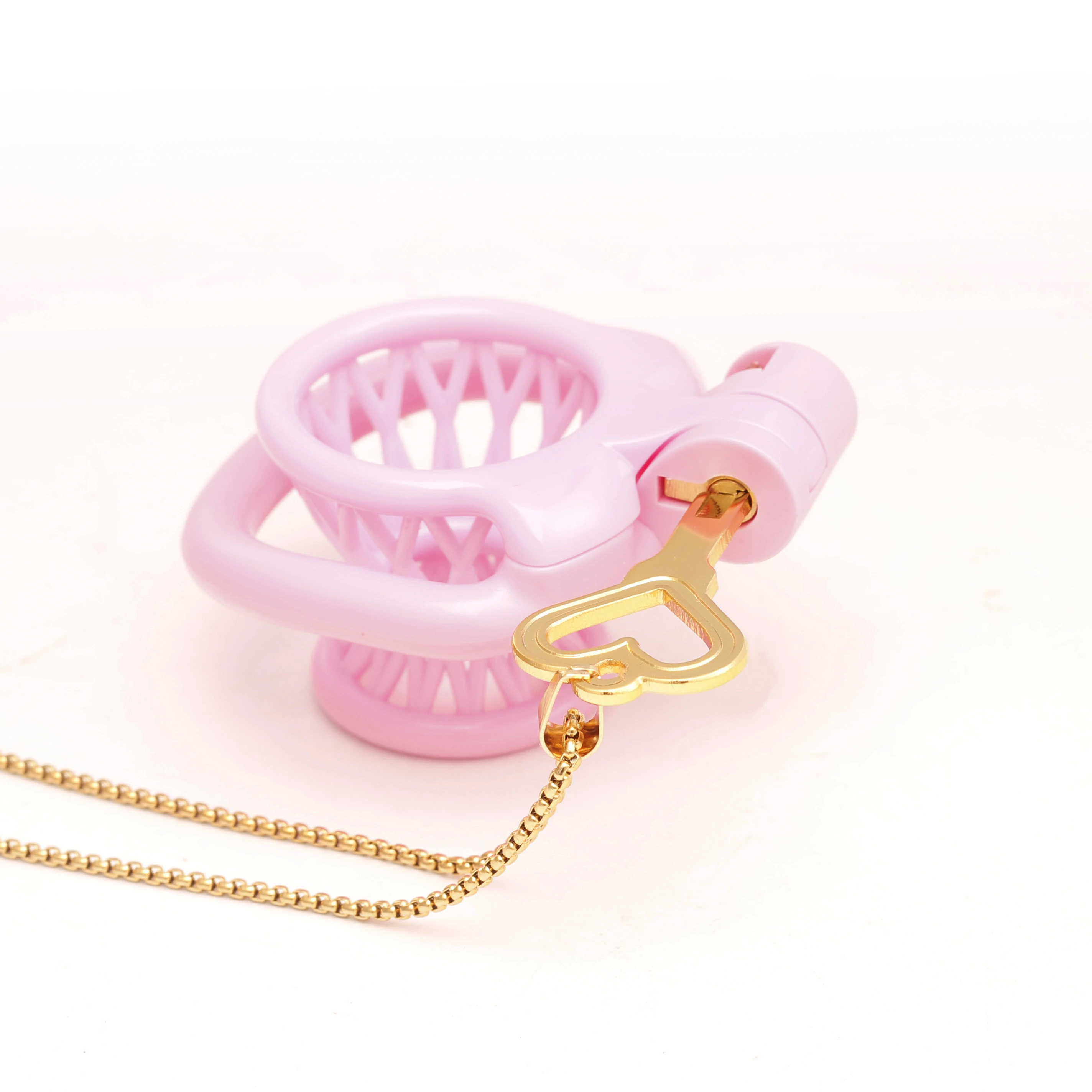 Heart Cylinder Chastity  Key Lockset Necklace Accessory，For Male chastity device cage