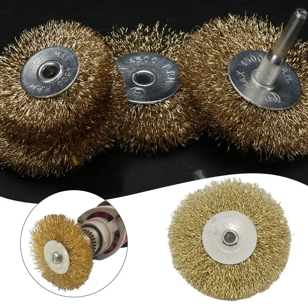 1x Wire Wheel Brush Flat Crimped Stainless Steel 38mm 50mm 65mm 75mm For Angle Grinder Shank Wire Wheel For Drill Attachment