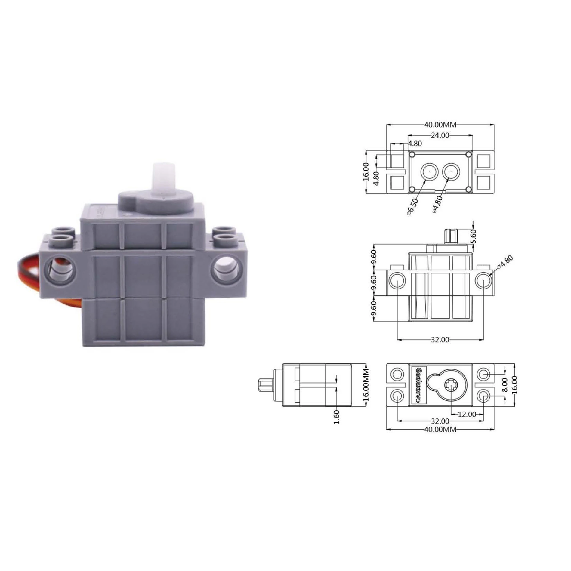 Geekservo 270 Graden Programmeerbare Servos Motor 3-5 V Stuurinrichting Versie Servo voor Kind Educatief Speelgoed Fit Legoeds