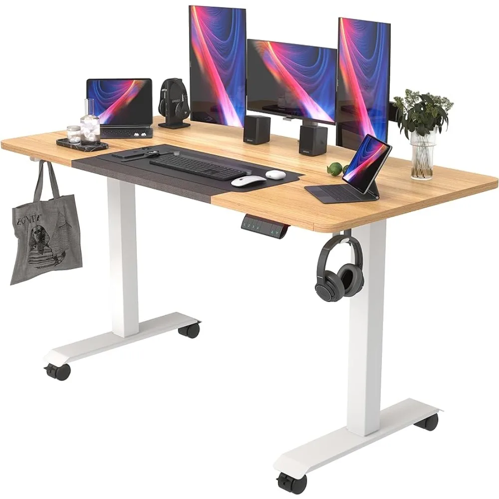 

55 x 28 inches Height Adjustable Desk, Ergonomic Home Office Sit Stand Up Desk with Memory Preset Controller