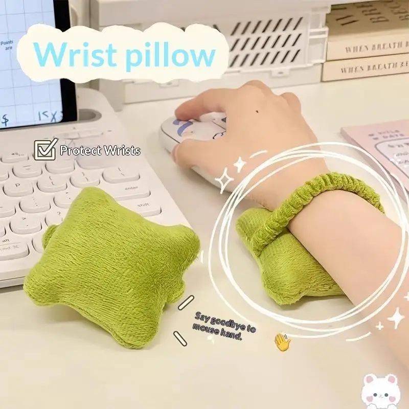 Soft Plush Wrist Support Pillow With Pain Relief Design Elastic Strap For Office Work Gaming Computer Use