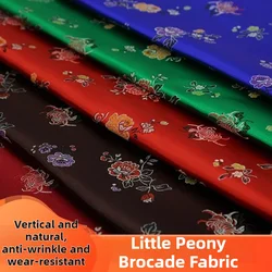 Peony Luxury Jacquard Brocade FabricBy The Meter for Hanfu Clothes Cheongsam Bags Diy Sewing Soft Flower Damask Cloth Green Red