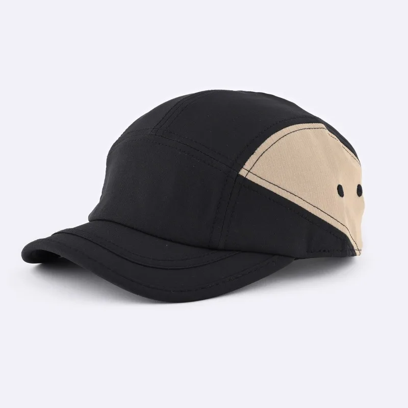 Custom Printed Logo Color Blocking Short Brim Quick-drying Hat for Men and Women Spring and Summer Thin Five-panel Baseball Cap