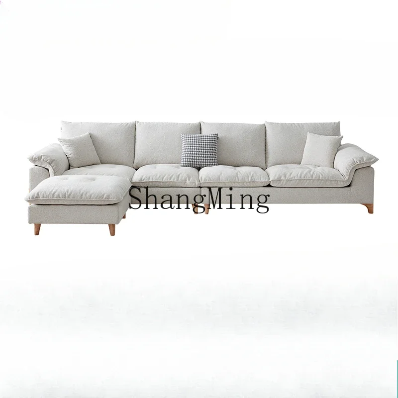 ZZJ modern simple fabric petal sofa small apartment living room high value can lie down and sit comfortably straight pedal sofa