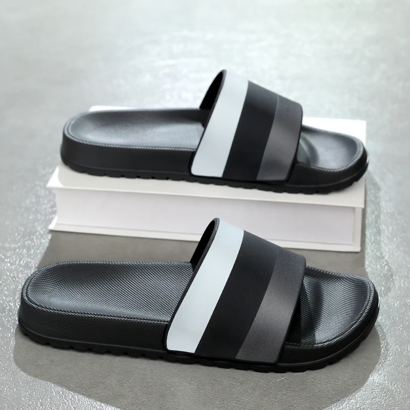 Young Trend Retro Men Slides Light Breathable Construction, Cushion Anti Slip Sole Fits Office Commuter Daily Outfit Styles