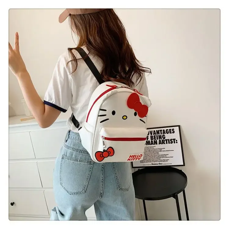 Sanrio Hello Kitty Backpack Cartoon Anime Women Cute Light Waterproof Backpacks Students Bag Shoulder Kids Bags Girl Gift