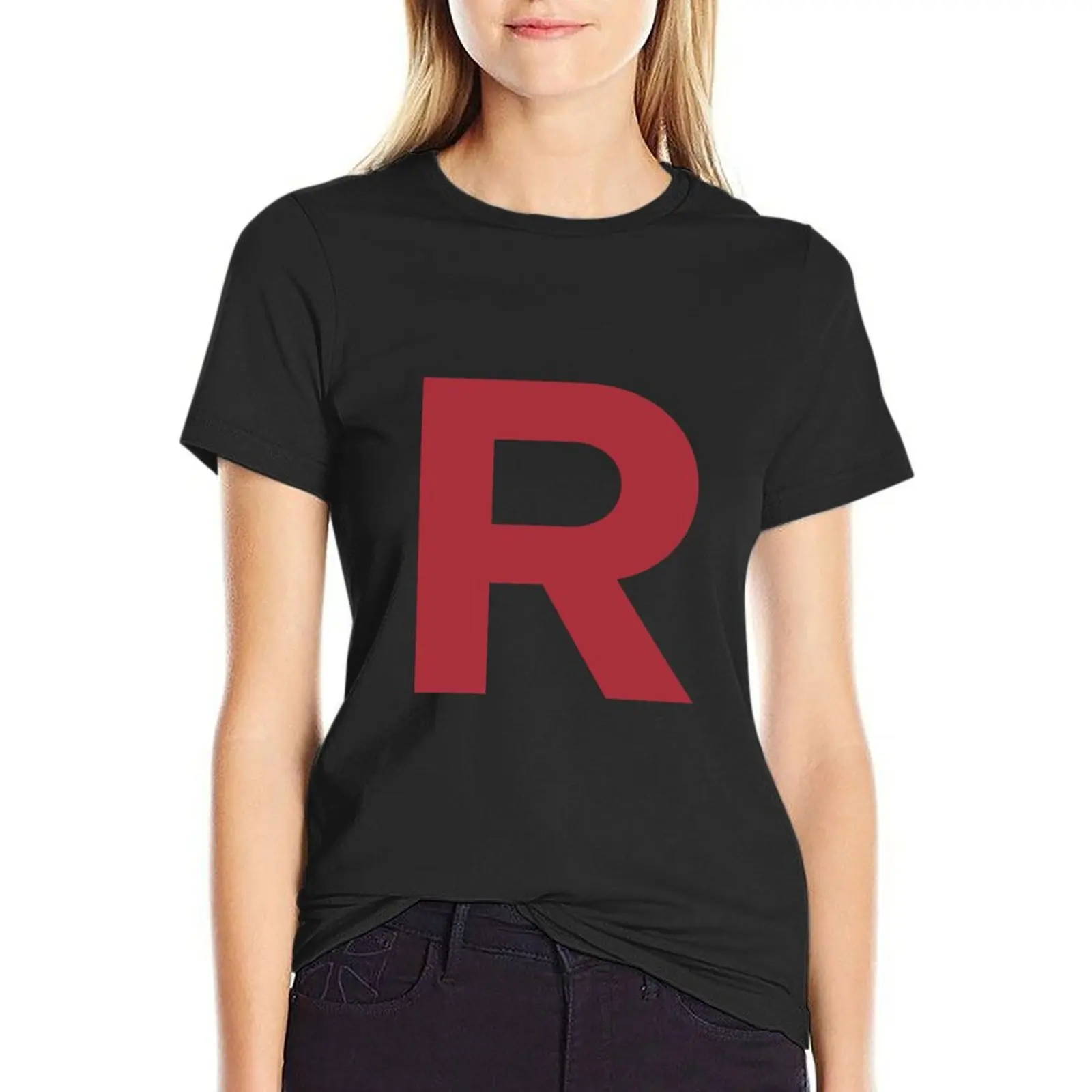 Team Rocket inspired 'R' T-Shirt oversized summer tops kawaii clothes plus size t shirts for Women loose fit