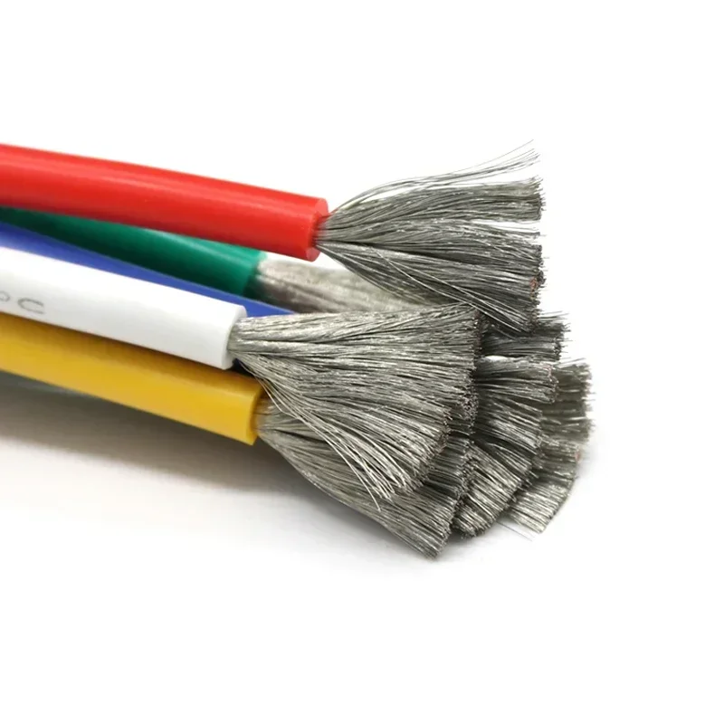 1/5M Soft Silicone Wire 30 28 26 24 22 20 18 16 15 14 13 12 10 AWG High Temperature Flexible Copper  Heat-resistant cable DIY