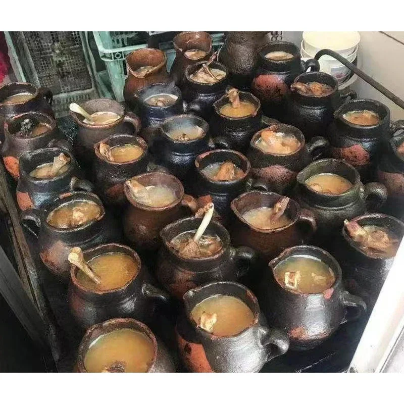 0.5L 1L Casseroles Pot Clay Pot Medicine Simmering Stew Fire Stew Soup Pregnant Health Casserole Porridge with bowl