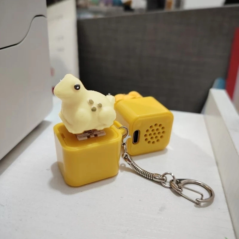 CORA Pressable Keycap Toy Toads Fidgets Keychains with Light Sound Response Charm for Desk Bag and Study Breaks Use