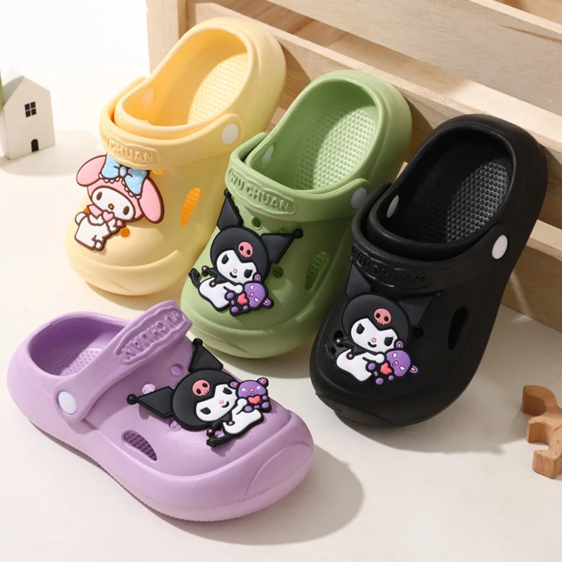 Sanrio EVA Indoor Slippers Lightweight Anti-slip Kuromi My Melody Cartoon Sandals Girls Boys Indoor Outdoor Beach Shoes Gifts