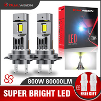 800W Turbo H7 H11 LED Headlight Bulbs CANBUS Lights 80000LM H4 9012 9005 HB3 9006 Mini Lamp 3580 CSP Wireless Car LED with Fan