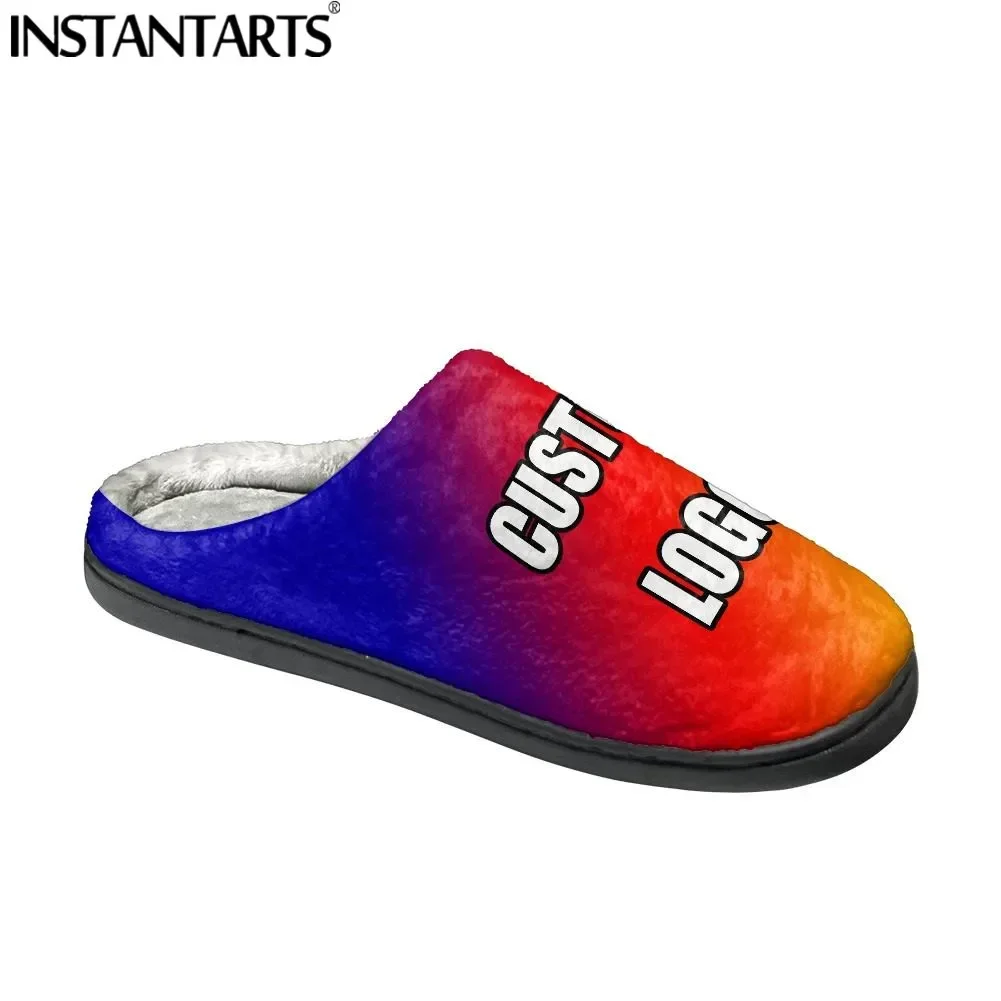 Kustom cetak sesuai permintaan Musim Dingin anti-selip sandal katun uniseks pasangan hangat slide Trapeador De algodápersonalizado