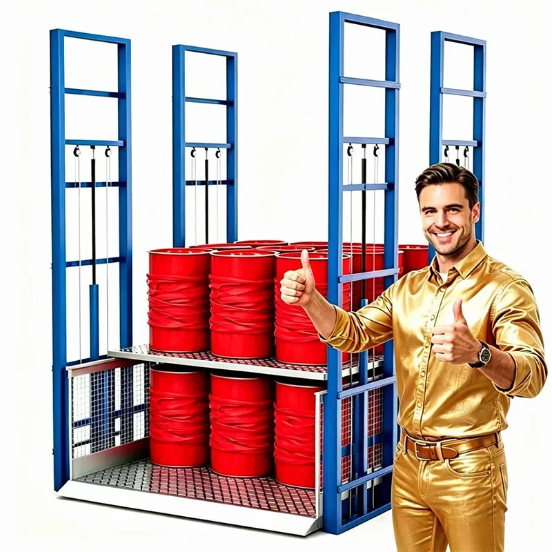 Hydraulic Freight Elevator, Warehouse Logistics Loading Platform Utilizes Interlocked Control of Fixed Lifts(Customized)
