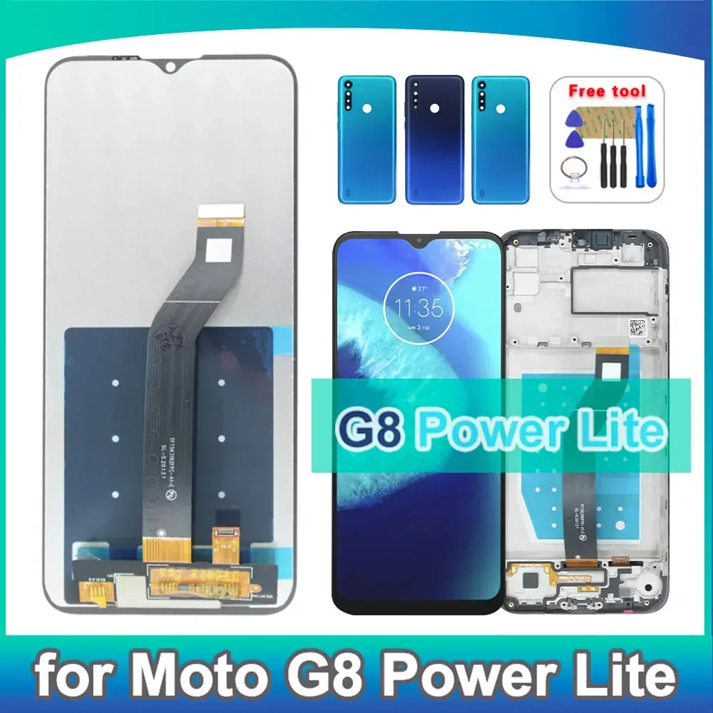 Pantalla LCD de 6.5 Pulgadas para Motorola Moto G8 Power Lite XT2055-2, Pantalla Táctil Digitalizadora con Marco para Motorola G8 Power Lite