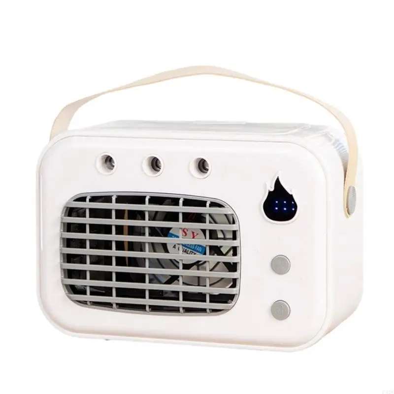 F92F USB Operated Desktop Air Chiller With 3 Speed Adjustments And Hydrating Feature For Home Office Use