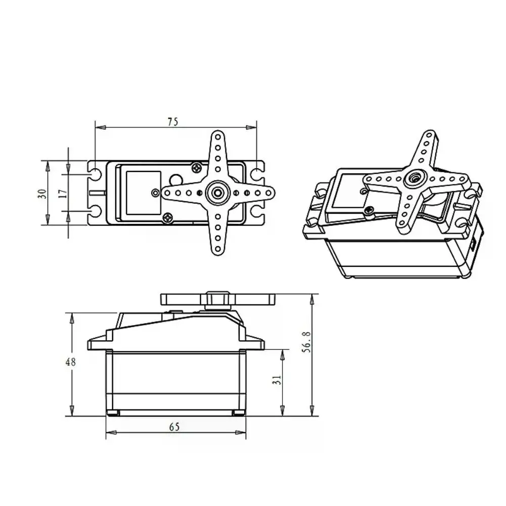 80kg.cm Digital Servo Motor 7.4V Dual Axis High Torque Waterproof Metal with Bracket for 5:1 RC Car Baja SAVOX-0236