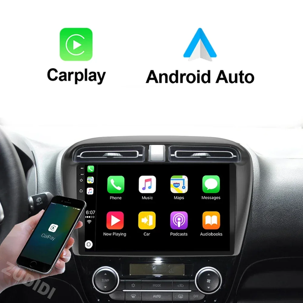 Android 13 2din Autoradio Voor Mitsubishi Mirage Attrage 2012-2018 Multimidia Systeem Video Player Navigatie DSP IPS carplay