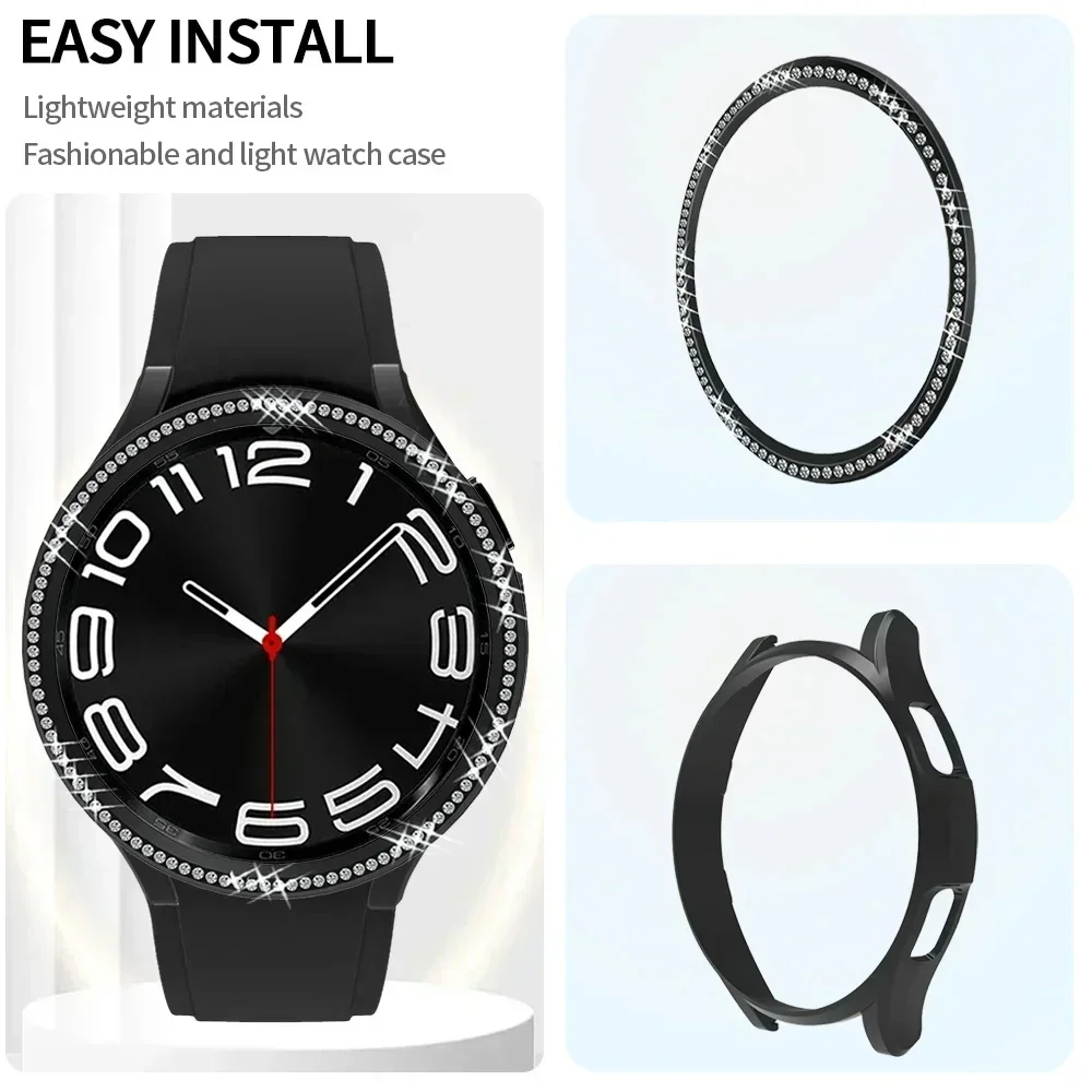 Diamond Bezel for Samsung Galaxy Watch 6 43mm 47mm Diamond Decoration Bezel Protector Protective Case for Galaxy Watch6