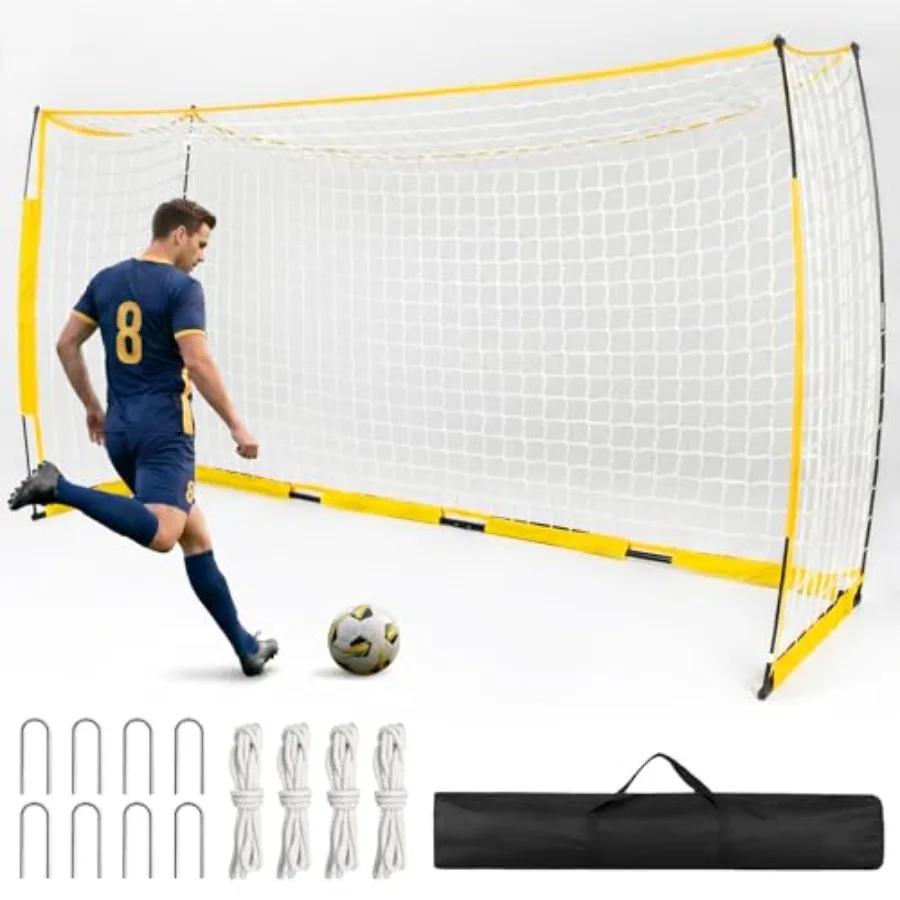 

Soccer Goal, 12x6ft Soccer Net for Backyard Training, Upgraded Collapsible Metal Base, Portable Soccer Goals for Backyard, Easy