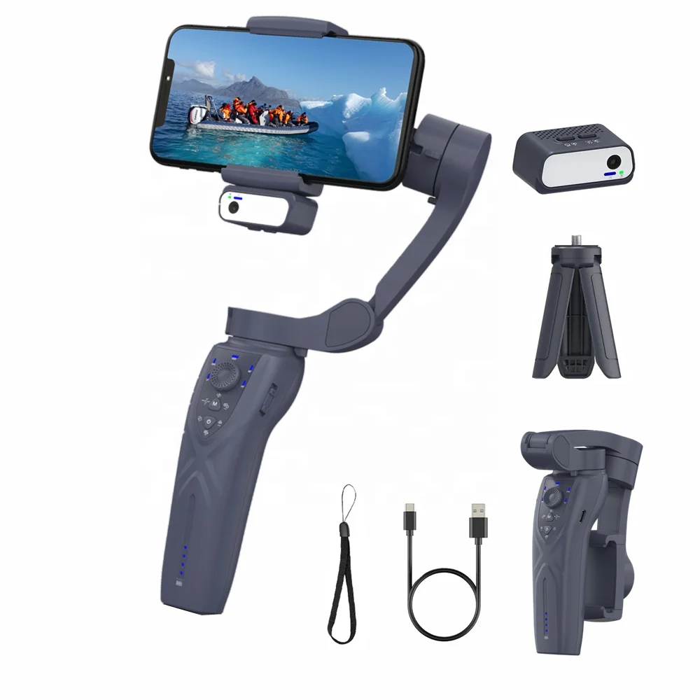 

New AI Tracker 3 Axis Gimbal Handheld Stabilizer Phone Live Vlog Recording 360 AI Auto Face Tracking Smart Gimbal Stabilizer