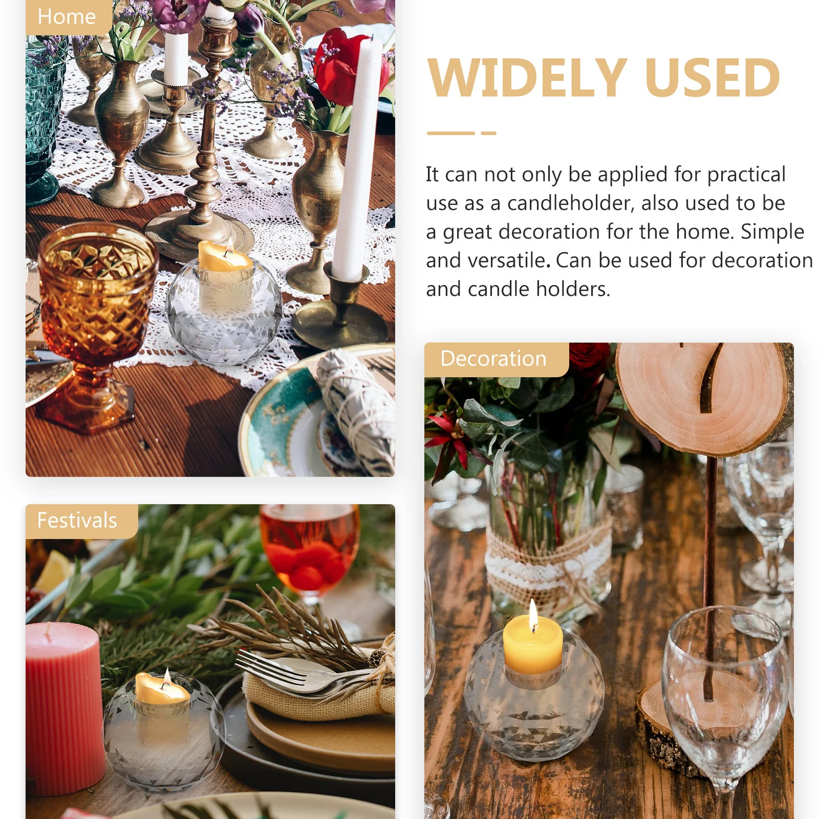 

Glass Decorative Candleholder Simple Candlestick Restaurant Cup Home Adorn Craft