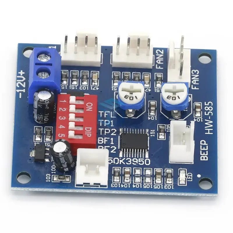 DC 12V 5A PWM PC CPU Fan Temperature Control Speed Controller Module Buzzer High-Temp Alarm NTC B 3950 Thermistor 50K