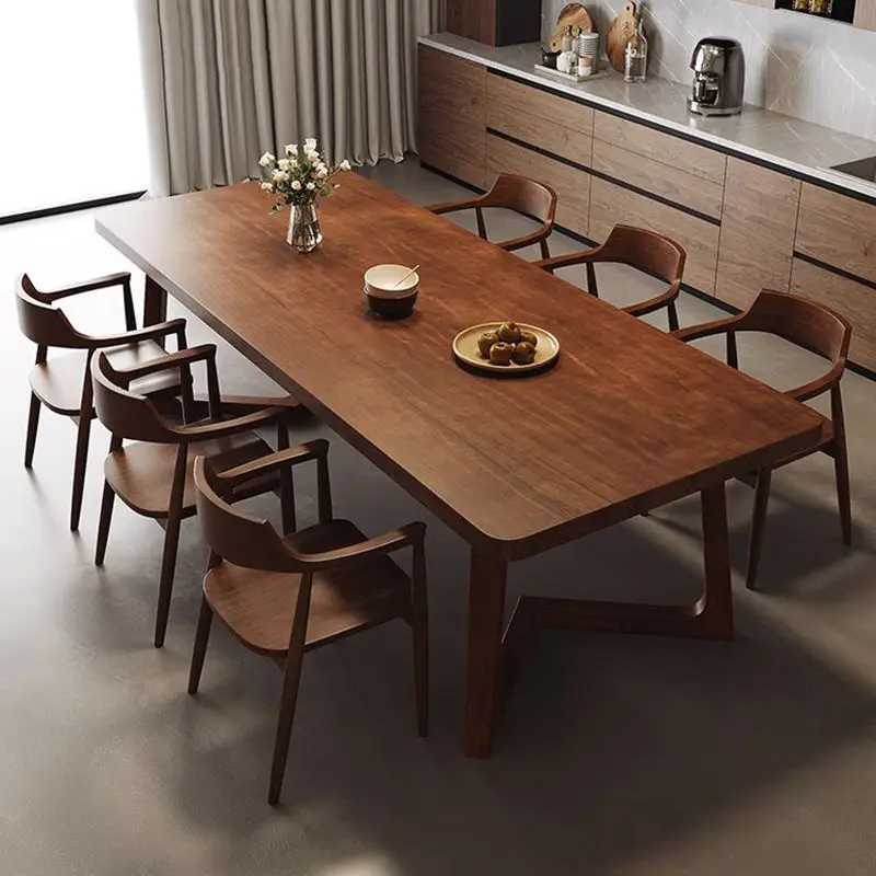 

&c Style Modern All-Solid Wood Rectangular Dining Table Chair Set for Home or Apartment Dining Room Furniture