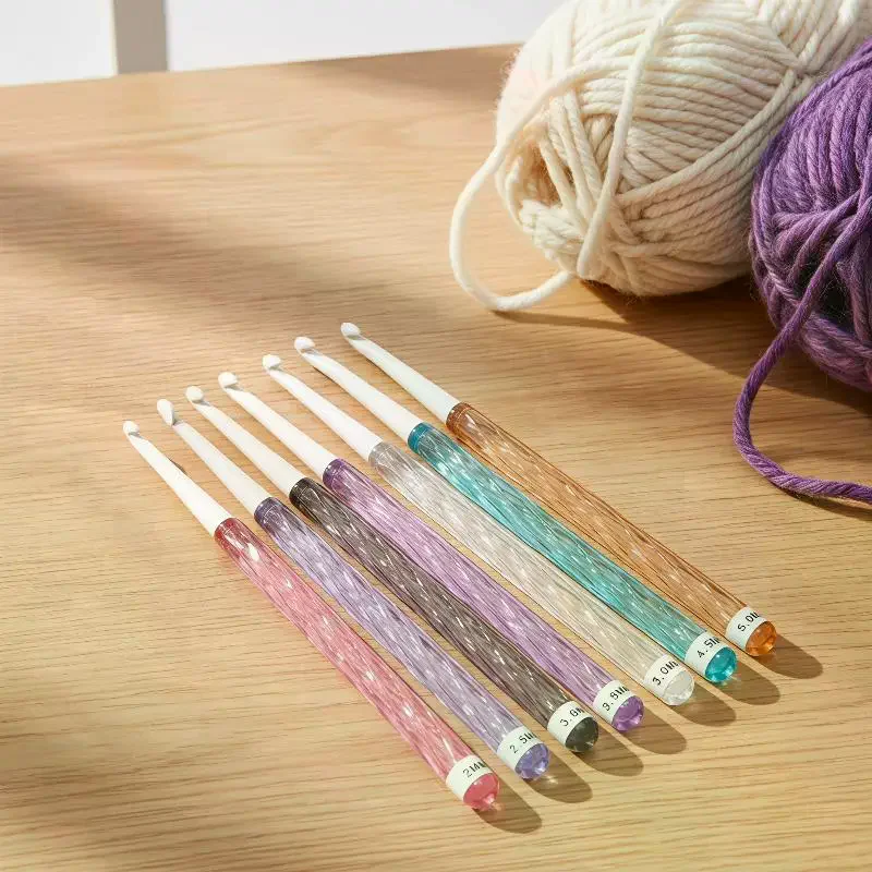 1/8Pcs/set Color Crochet Hook Kit Ergonomic Crochet Hook For Beginner Knitting Sweater DIY Knitting Tool