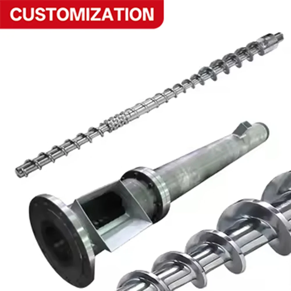 ldpe、hdpe、ppフィルム押出およびペレタイジニング用のカスタマイズされたバイメタル押出機スクリュー、バレル、および射出スクリュースリーブ