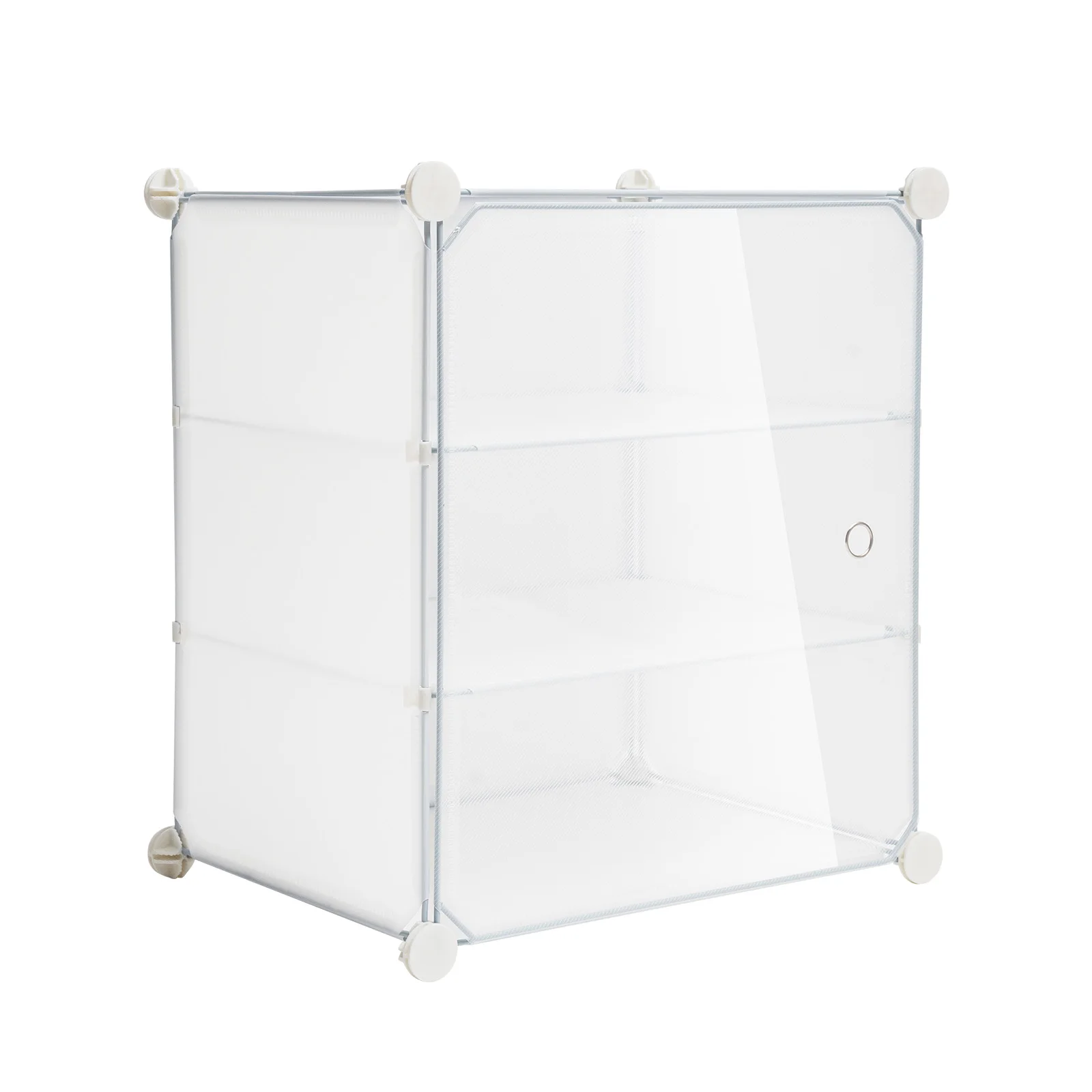 36 Compartment Shoe Storage Cabinet, 12 Pack PP Plastic Modular Shoe Organizer, Transparent Perforated Side Door Varnished Iron Frame Free Combination Entryway Footwear Display Unit