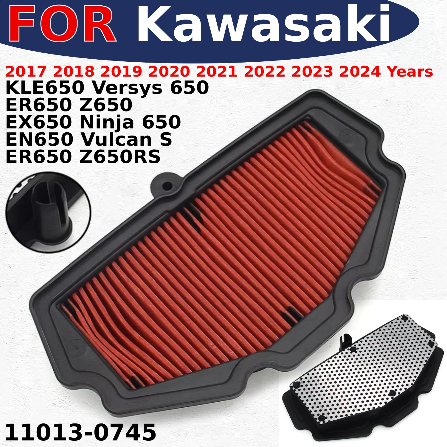 

Air Filter Sponge Cleaner Cap Motorcycle Parts for Kawasaki KLE650 Versys 650 ER650 Z650 EX650 Ninja EN650 Z650RS 11013-0745