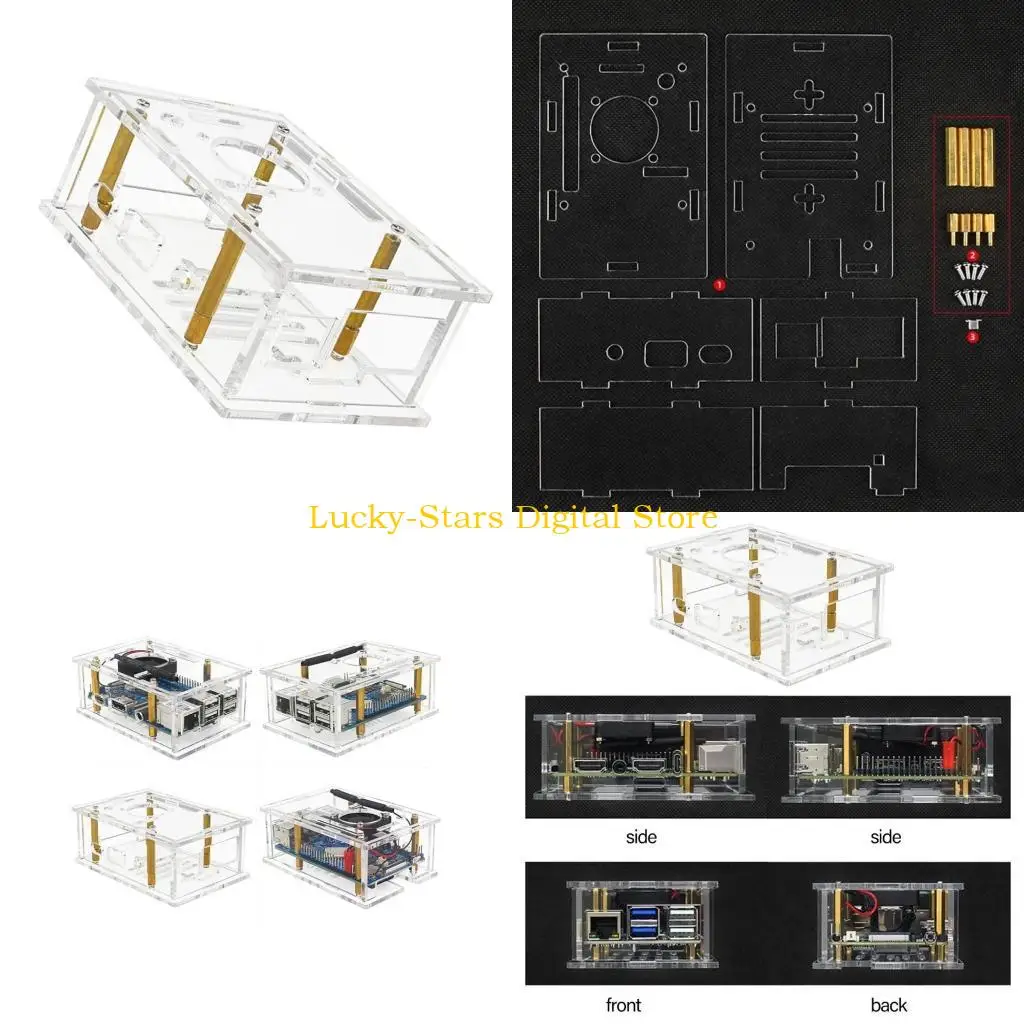 

T3EE Clear Acrylic Enclosure Case For PI 4A Providing Effective Cooling And Easy Port Accessibility