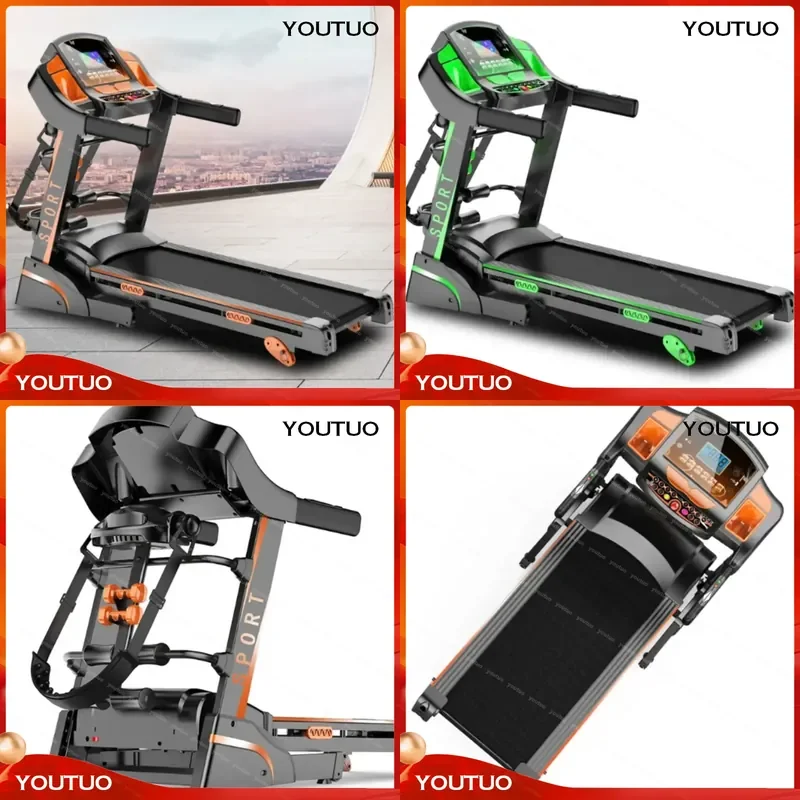 Professional Heavy Duty Mini Electric Treadmill Foldable Home Fitness Equipment with LED Display and Adjustable Slope for