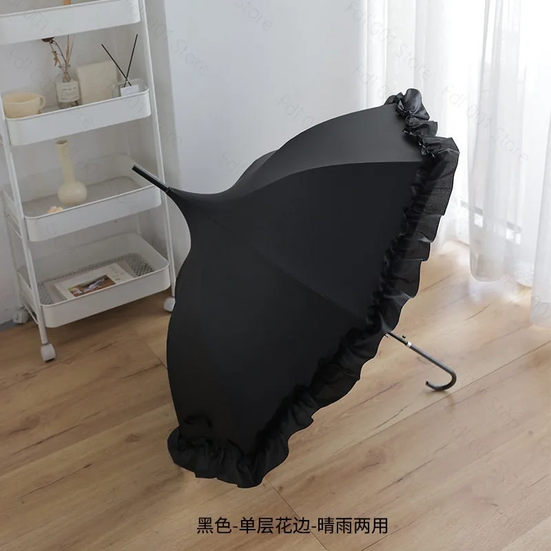 2026 Japanese cute princess umbrella pagoda lace vinyl sun umbrella umbrella Muse