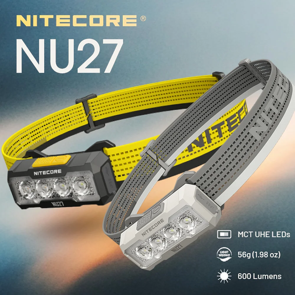 2024 Nitecore NU27 600LM Build-in Battery Multiple Color Temperatures Type C Rechargeable Headlamp Outdoor Trailing Run Climbing