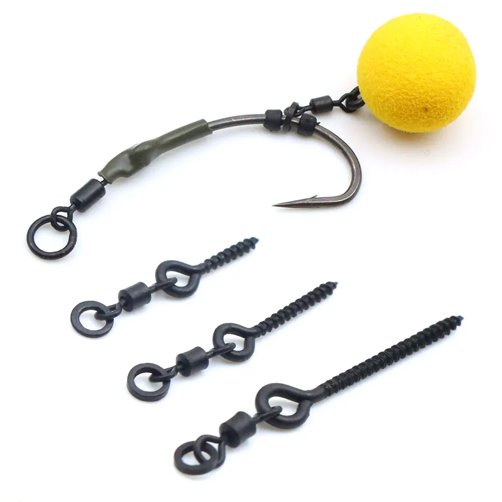 10pcs Carp Fishing Accessories Pop Up Boilie Rolling Swivel Carp Bait Screws Hair Ronnie Rig Method Feeder Tackle Fishing