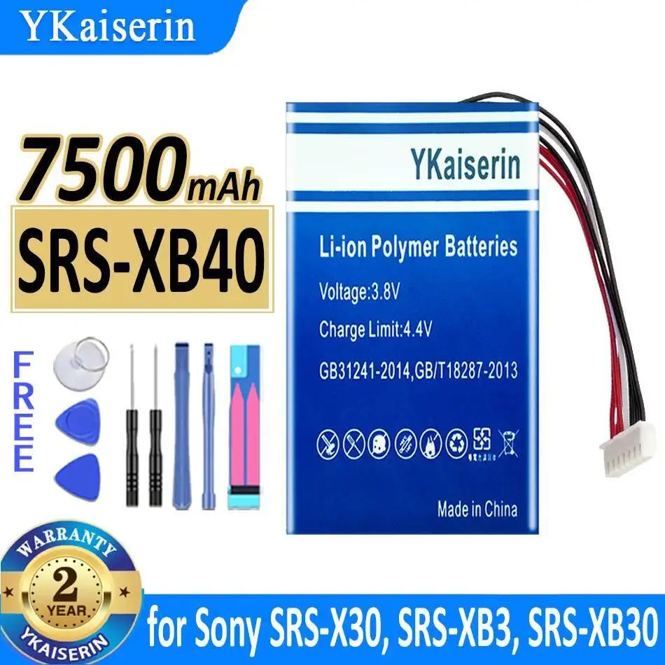 

High-Capacity Safe Srs-XB40 Stereo Battery For Sony Srs-X30 Srs-XB3 Srs-XB30 ID659 ID659B ST-06S 7500Mah