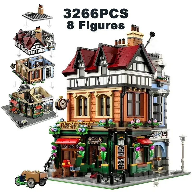 

2025 НОВЫЙ креативный 3266 шт. Tudor Corner модульные строительные блоки Expert Street View Архитектура кирпичная игрушка в подарок для детей и взрослых подарок