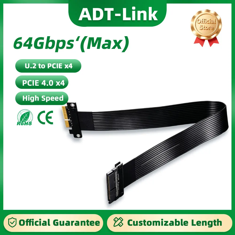 

Кабель-удлинитель ADT-Link 64 Гбит/с U.2 на PCI-E 4.0 x4 SFF-8639 NVMe SSD для промышленных серверов и систем управления