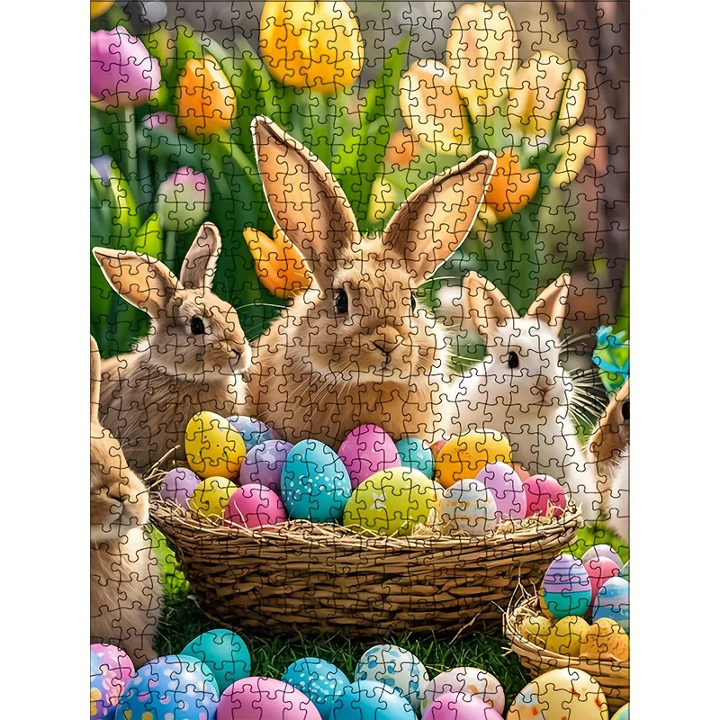 Puzzle en forme d'œuf de pâques, 1000 pièces, 70x50cm, Art mural festif, idéal pour la décoration du printemps, les réunions de famille, emballage Premium