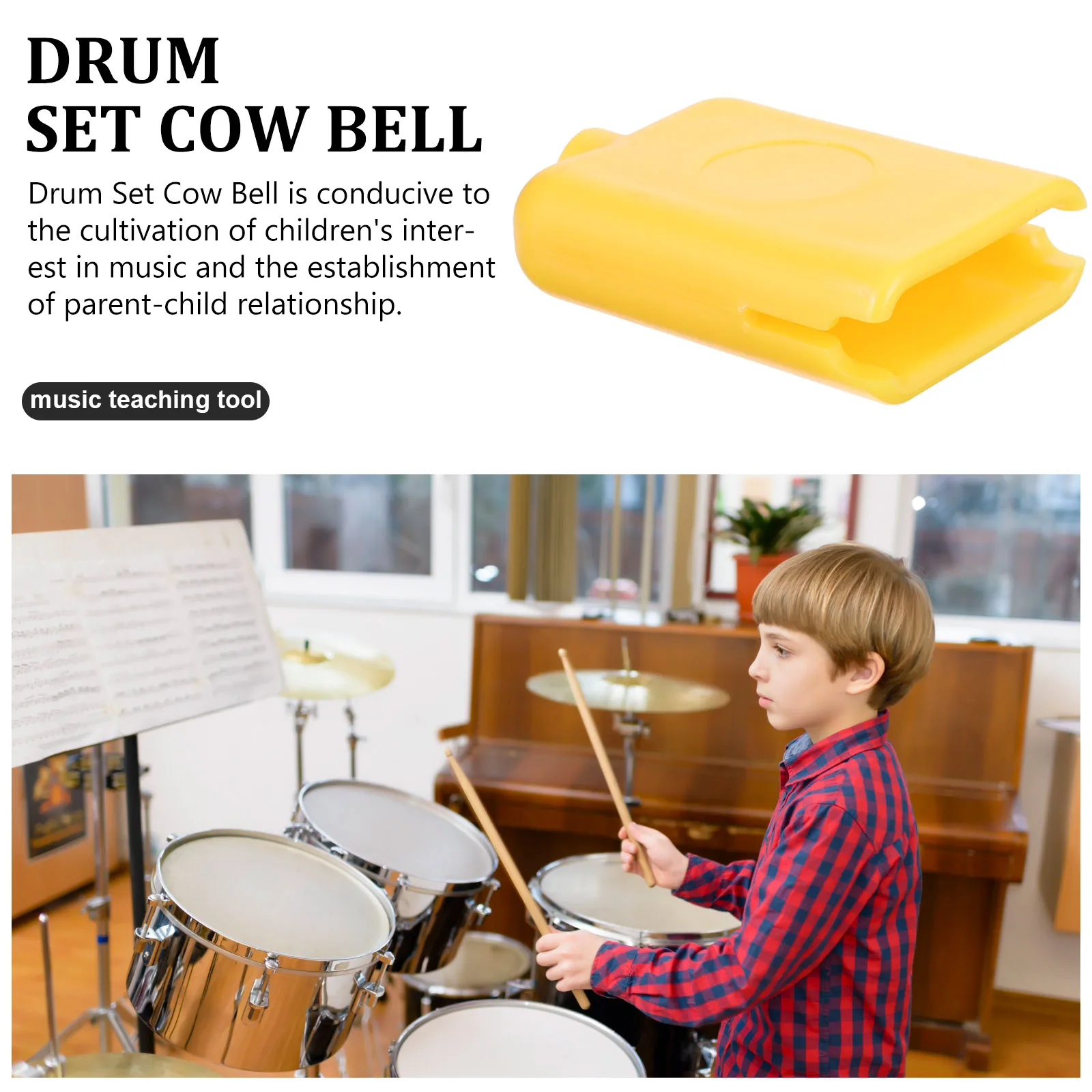 

3pcs Plastic Drum Accessories Durable Percussion Supply Instruments Cowbell Toy Educational Musical Instrument