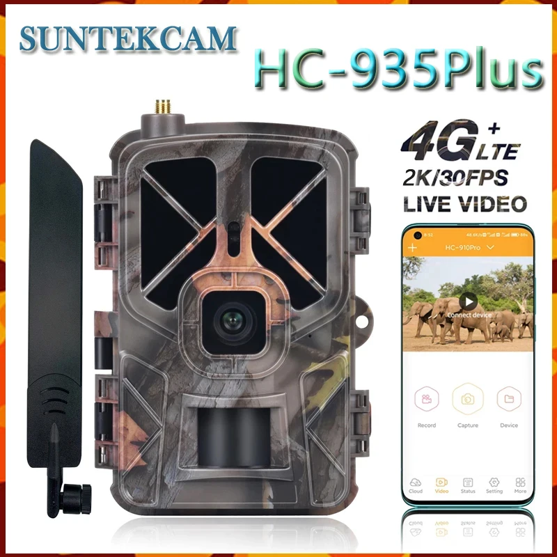 HC-935Plus 4G Hunting Trail Camera IP65 30MP 2K Outdoor Wildlife Tracking Camera Wildlife Monitoring Photo Traps  Night Vision