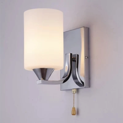 LED Cold / Warm / Plug-in Type Frosted Glass Single/Double Head Wall Sconce Chrome FinisWall Lamp For Bedroom Indoor Lighting image 2