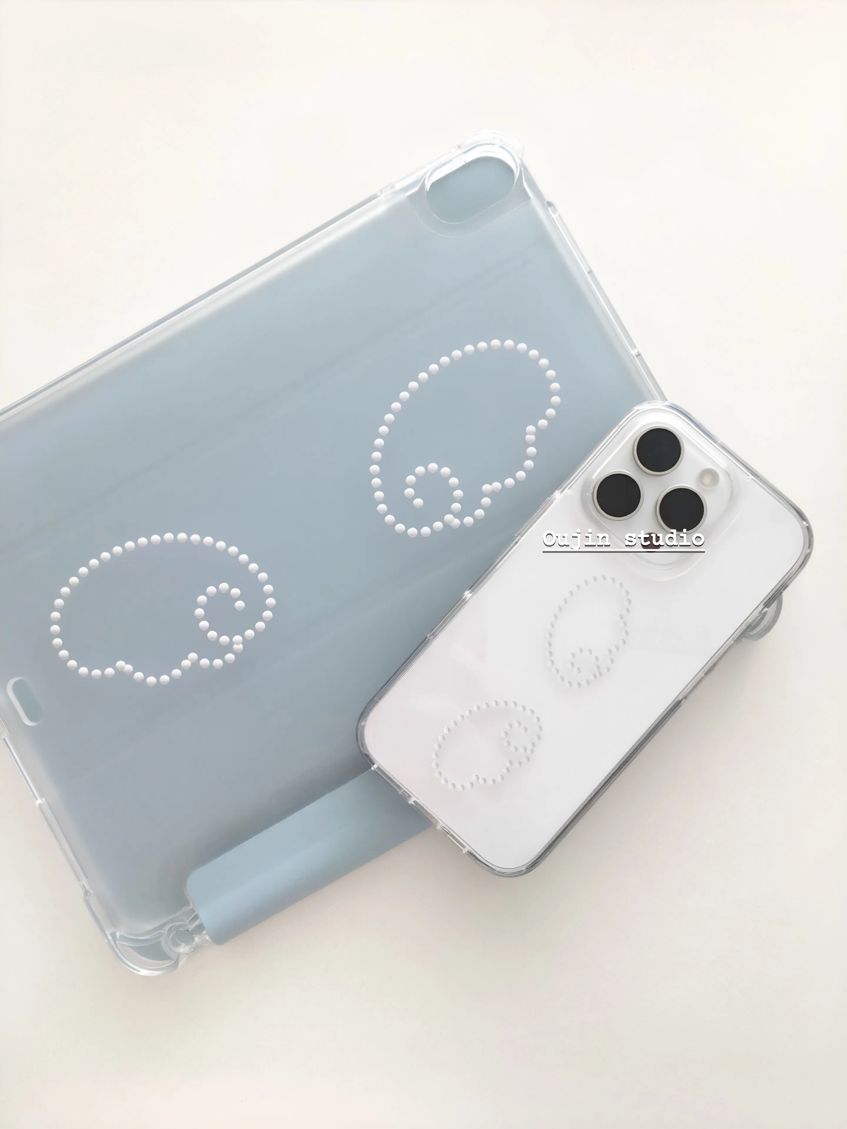 Blue Angel Wing Clear For iPad Case iPad Air 4 5 6 Pro 11 12.9 13 M4 10.9 10.2 Mini 7 6 Smart Y Folded Edge Case With Pen Holder
