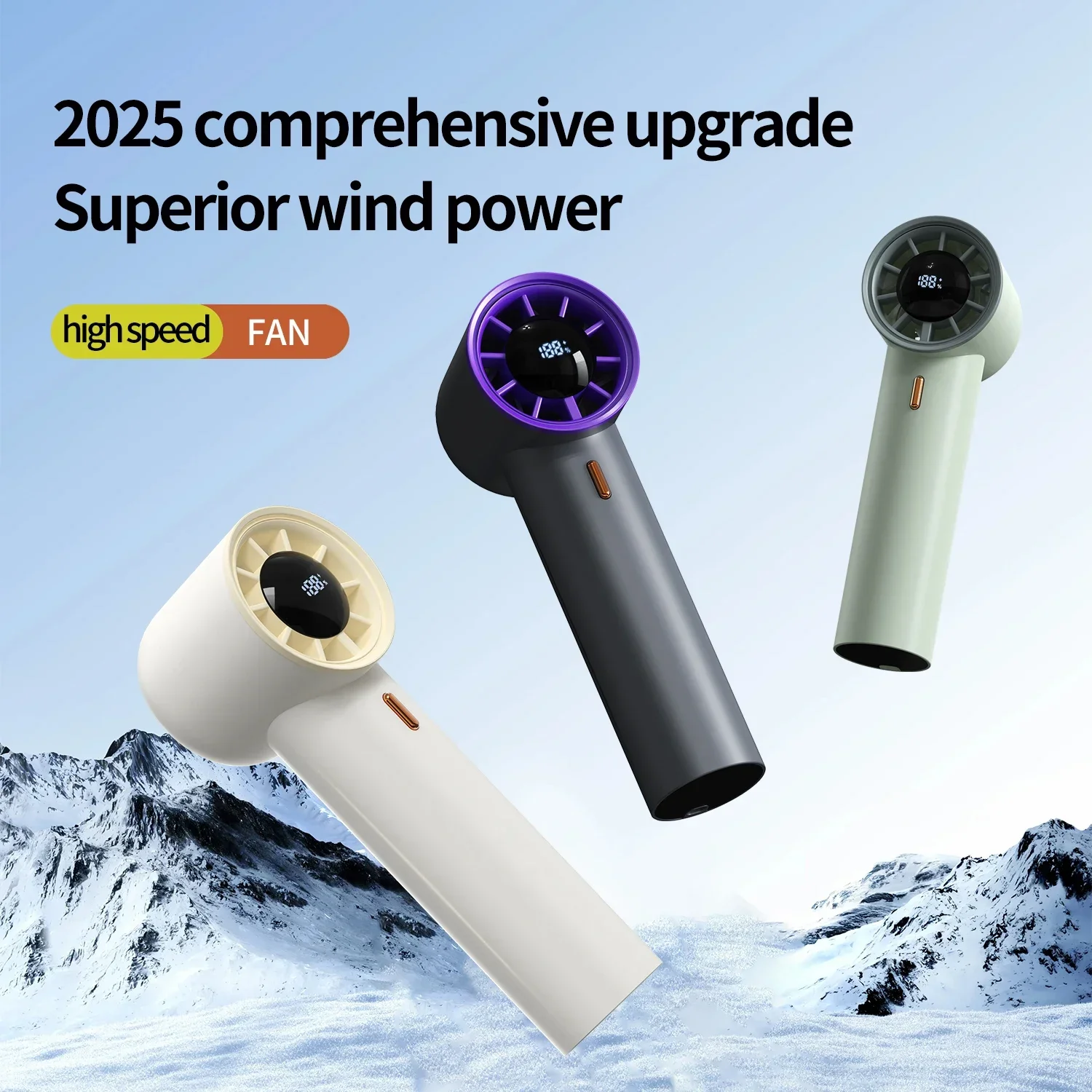 

Handheld Mini Fan 2000mAh Rechargeable Portable USB Fan 100 Speeds Digital Display Small Fan for Indoor Outdoor Travel