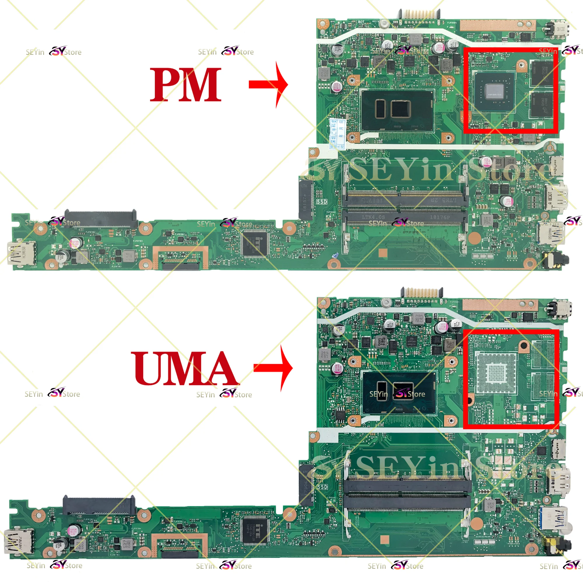 X407UA Mainboard For ASUS X407 X407U X407UB A407UB F407UA F407UB X407UF A407UA A407UF F407UF Laptop Motherboard I3 I5 I7