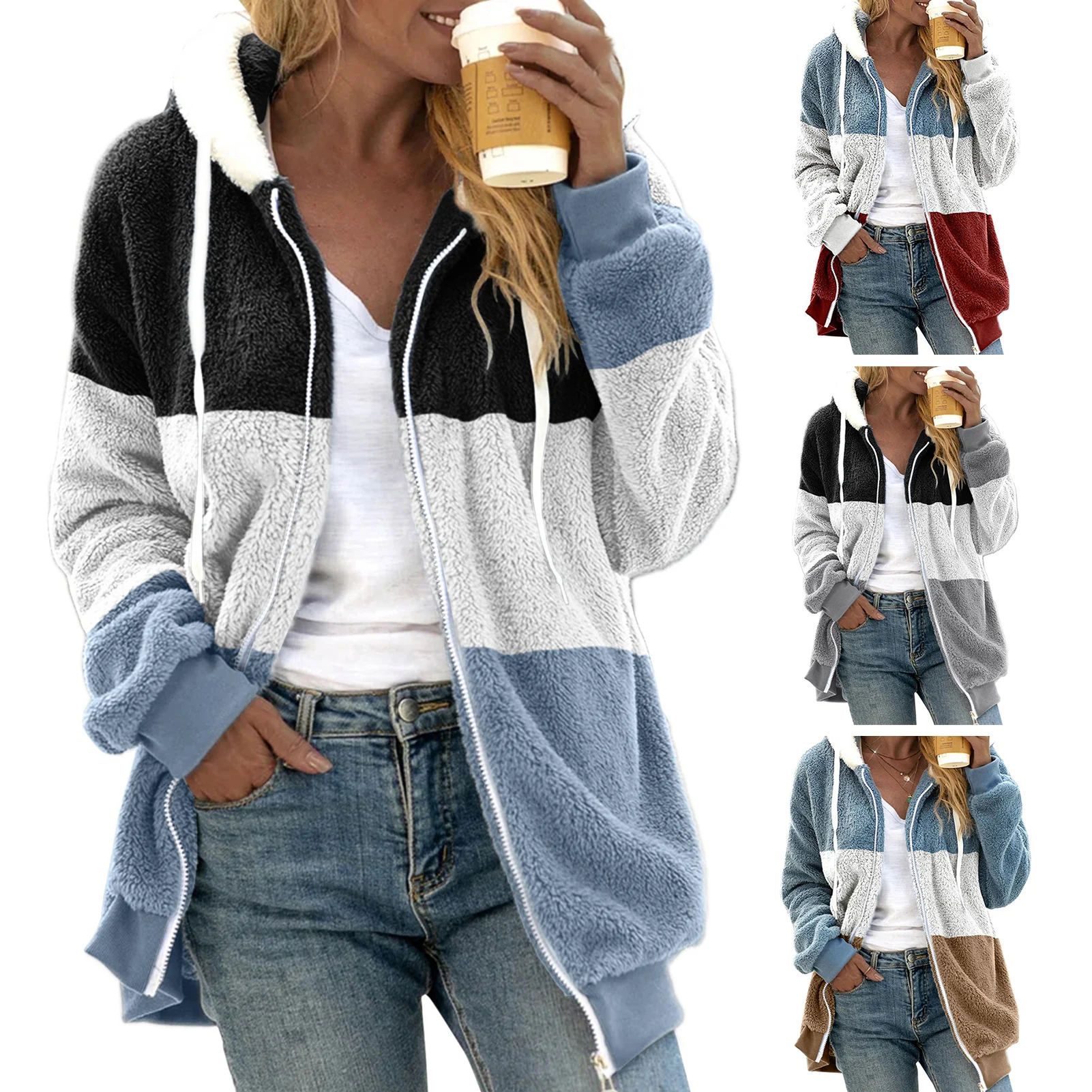 2024 Casual Winter Jackets Stripe Hooded thicken Coats Women\'s Clothing Large Size Long Parkas Winter Cotton Coats