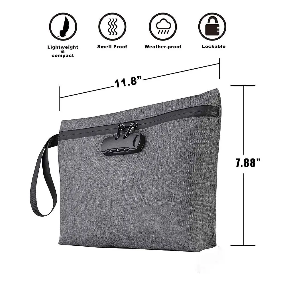 Smell Proof Bag Odor Protection Case With Lock Travel Portable Storage Pouch